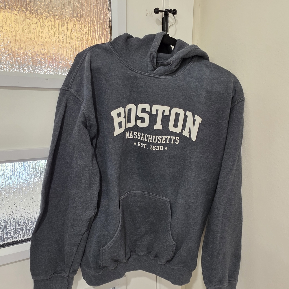 Boston Massachusetts Charcoal Hoodie